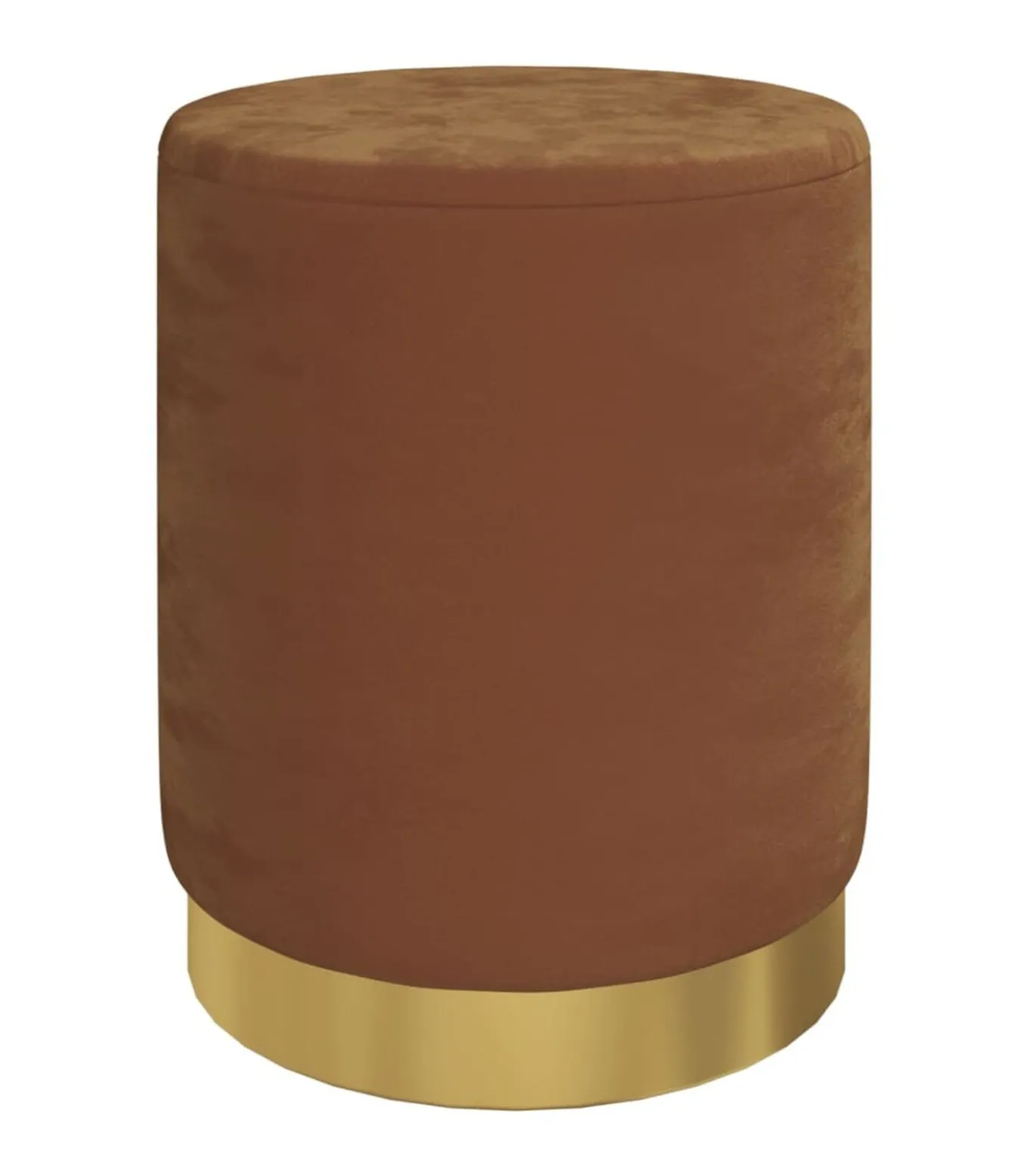 Hocker met opbergruimte rond fluweel 31 x 37 cm bruin