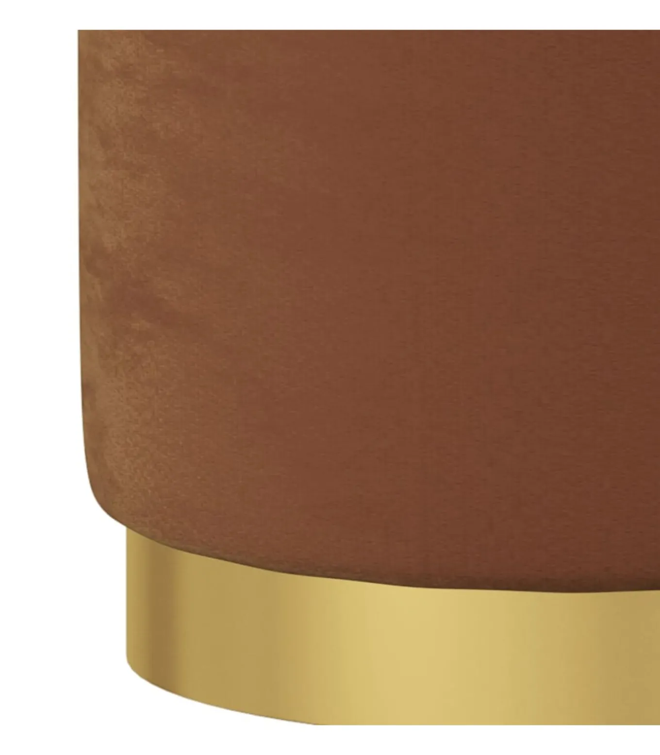 Hocker met opbergruimte rond fluweel 31 x 37 cm bruin