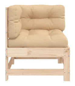 Hoekbank met kussens massief grenenhout