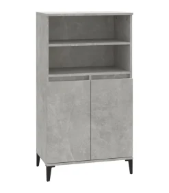 Hoge kast 60x36x110 cm bewerkt hout betongrijs