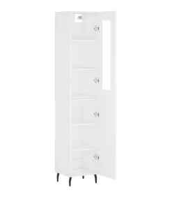 Hoge kast 34,5x34x180 cm bewerkt hout wit