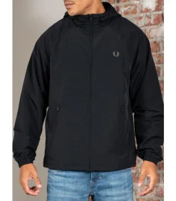 Hooded shell jacket - black