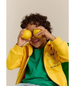 Hoodie met pizzalogo en rits