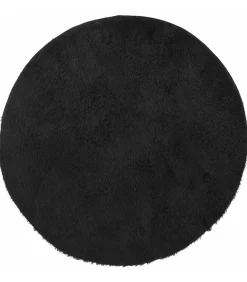 Hoogpolig vloerkleed NAVARRA 100x100 cm polyester zwart