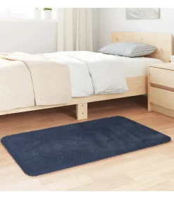 Hoogpolig vloerkleed NAVARRA 60x100 cm polyester marineblauw