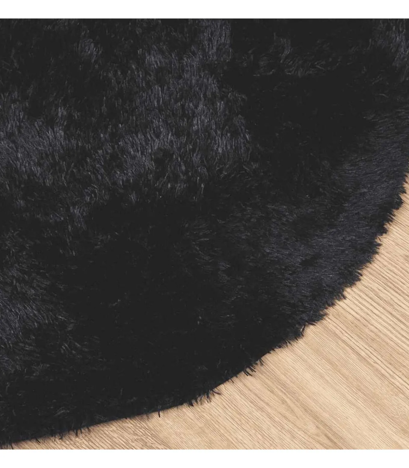 Hoogpolig vloerkleed NAVARRA 120x120 cm polyester zwart