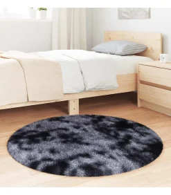 Hoogpolig vloerkleed NAVARRA 100x100 cm polyester donkergrijs