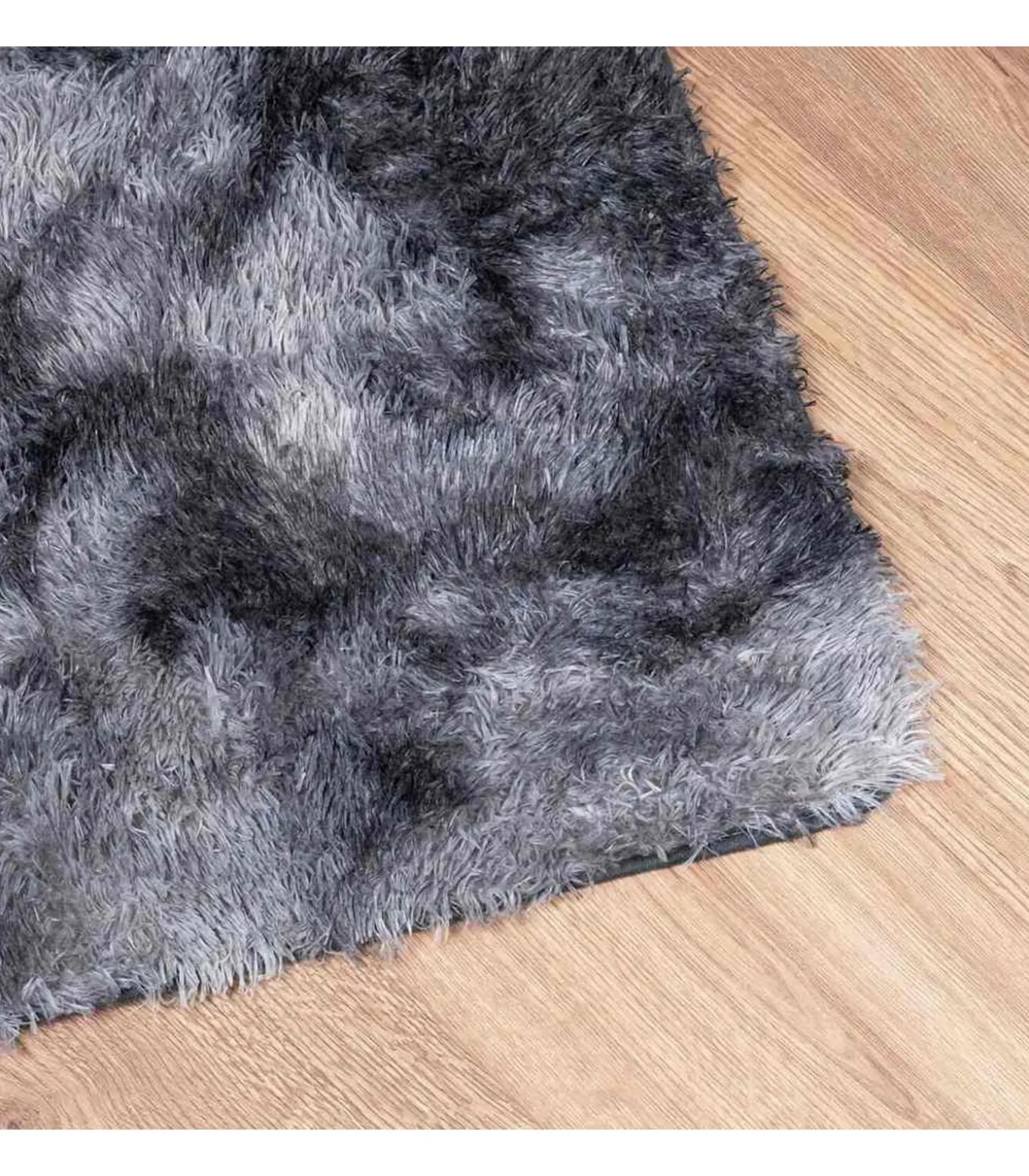 Hoogpolig vloerkleed NAVARRA 80x150 cm polyester donkergrijs