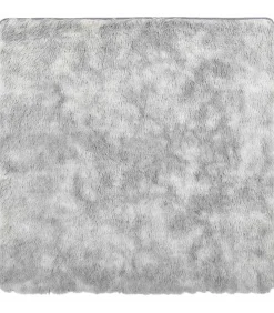 Hoogpolig vloerkleed NAVARRA 120x120 cm polyester zilvergrijs