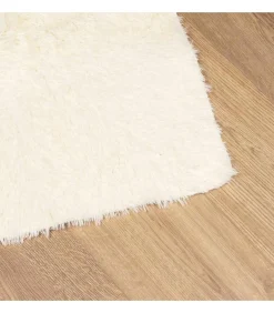 Hoogpolig vloerkleed NAVARRA 60x100 cm polyester crèmekleurig