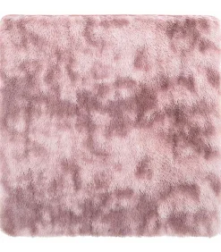 Hoogpolig vloerkleed NAVARRA 120x120 cm polyester stoffig roze
