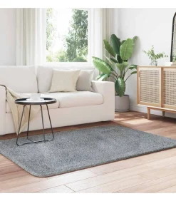 Hoogpolig vloerkleed NAVARRA 120x170 cm polyester lichtgrijs