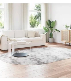 Hoogpolig vloerkleed NAVARRA 300x200 cm polyester zilvergrijs