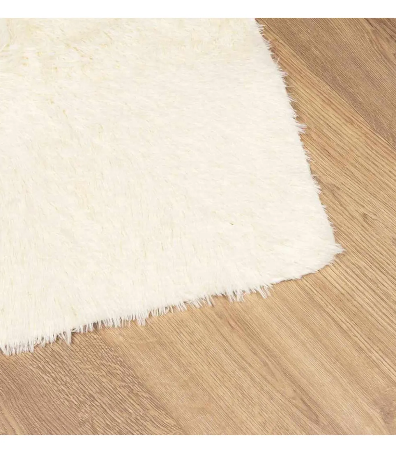 Hoogpolig vloerkleed NAVARRA 240x240 cm polyester crèmekleurig