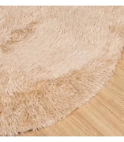 Hoogpolig vloerkleed NAVARRA 240x240 cm polyester beige