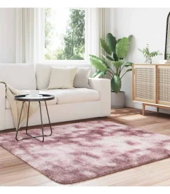 Hoogpolig vloerkleed NAVARRA 160x160 cm polyester stoffig roze