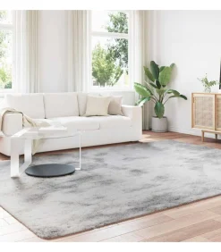 Hoogpolig vloerkleed NAVARRA 240x340 cm polyester zilvergrijs