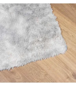 Hoogpolig vloerkleed NAVARRA 240x340 cm polyester zilvergrijs