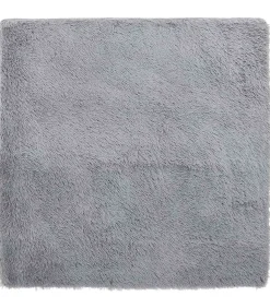 Hoogpolig vloerkleed NAVARRA 240x240 cm polyester lichtgrijs