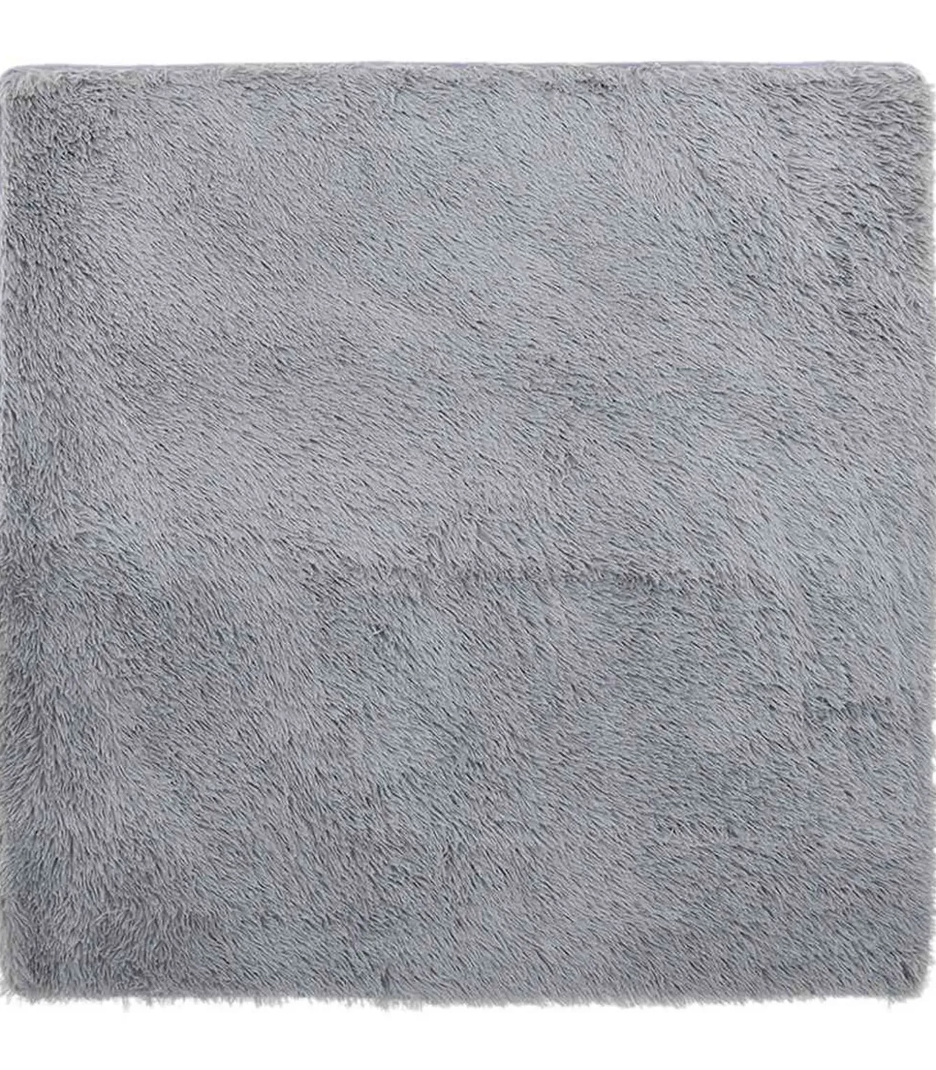 Hoogpolig vloerkleed NAVARRA 240x240 cm polyester lichtgrijs