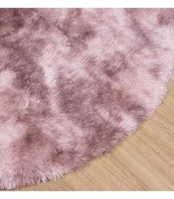 Hoogpolig vloerkleed NAVARRA 120x120 cm polyester stoffig roze