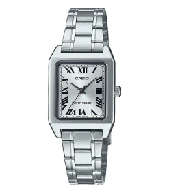 Horloge op stalen armband met wit kast LTP-B150D-7BEF