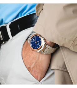 Horloge Rivé Swiss Made Blue & Rose-gold