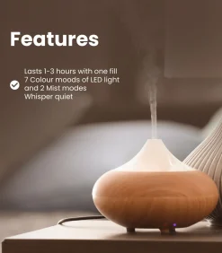 Houten Aromadiffuser Transparante Bovenkant [USB]