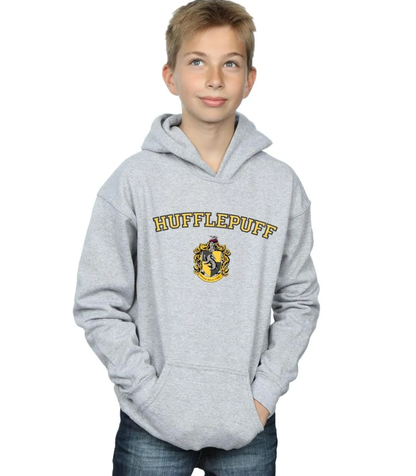 HUFFLEPUFF - Trui met kap - Grijs