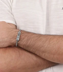 Identiteitsarmband voor mannen, roestvrij staal