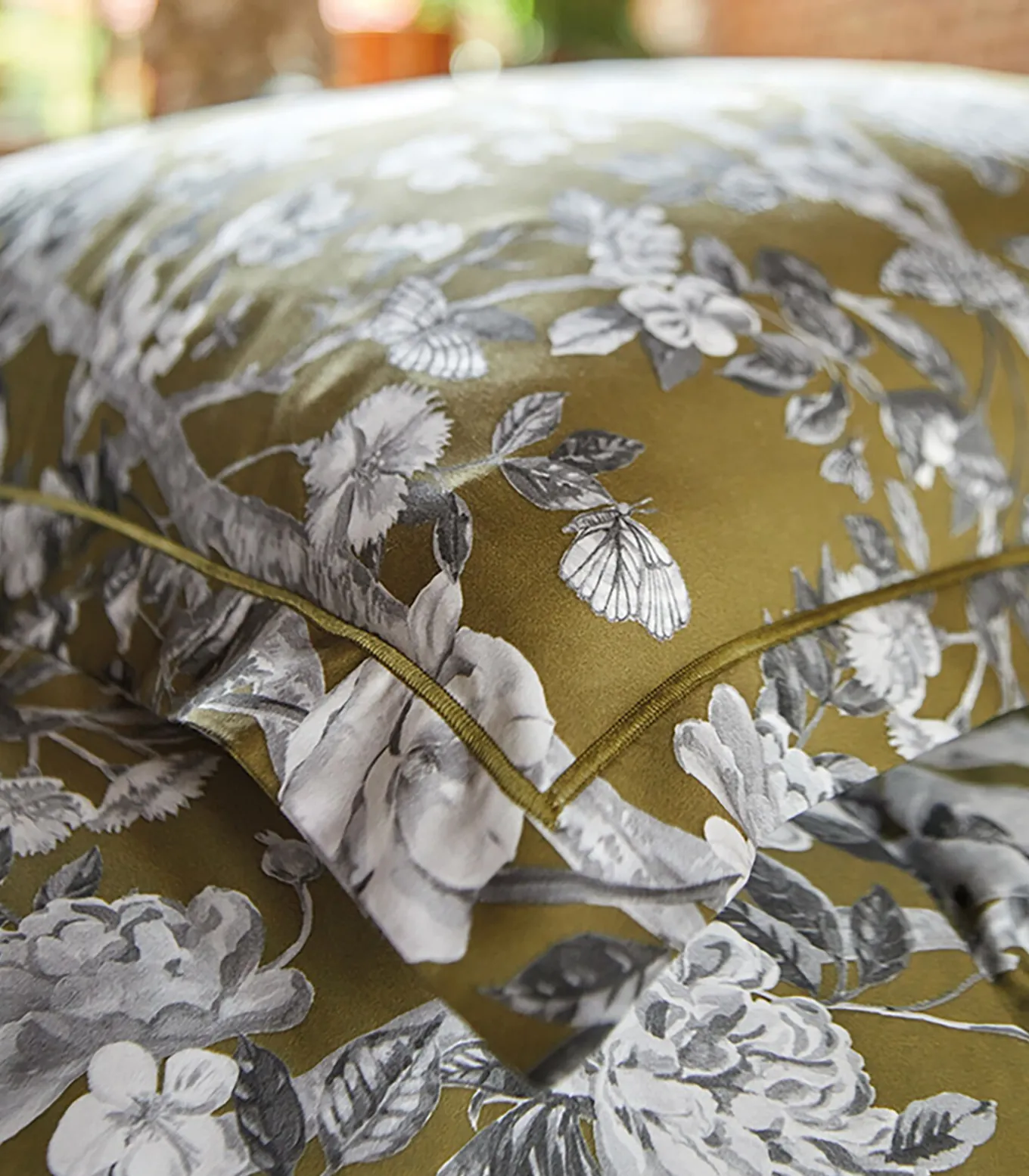 IMPERIAL Olive - Kussensloop Satijn katoen