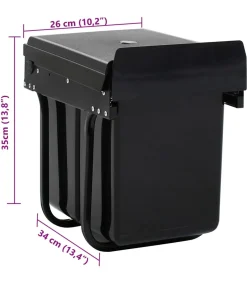 Inbouwprullenbak uittrekbaar soft-close 20 L