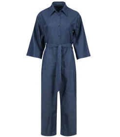 Indigo katoenen jumpsuit