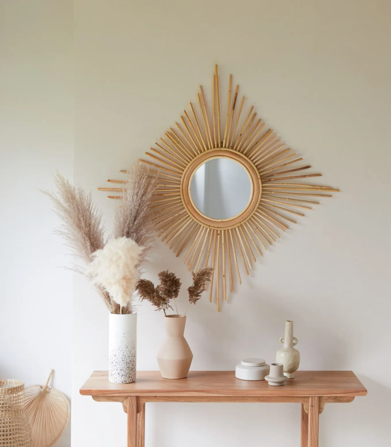 Isidore - Spiegel van natuurlijk rotan 80 cm