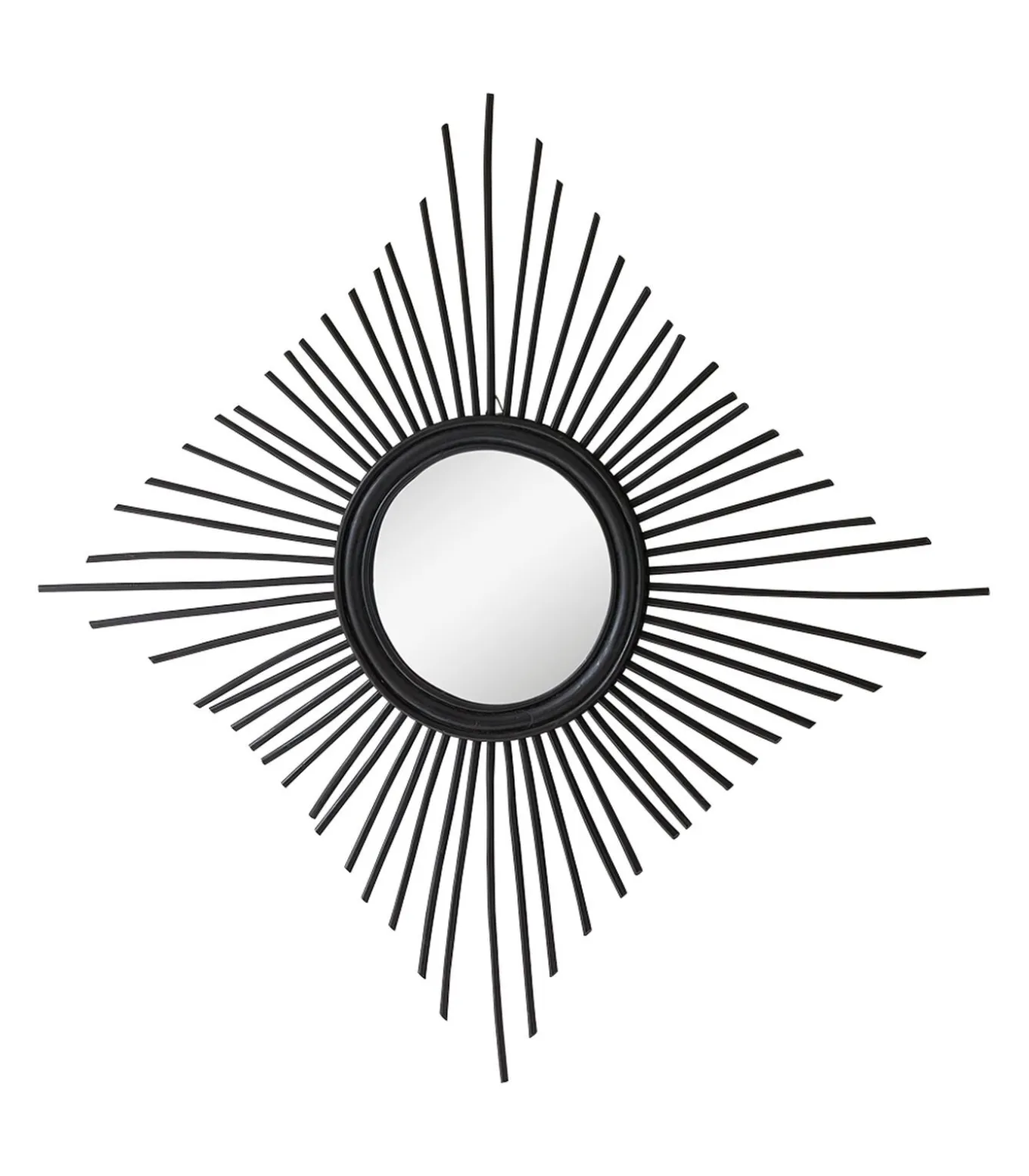 Isidore - Zwarte rotan spiegel 80 cm