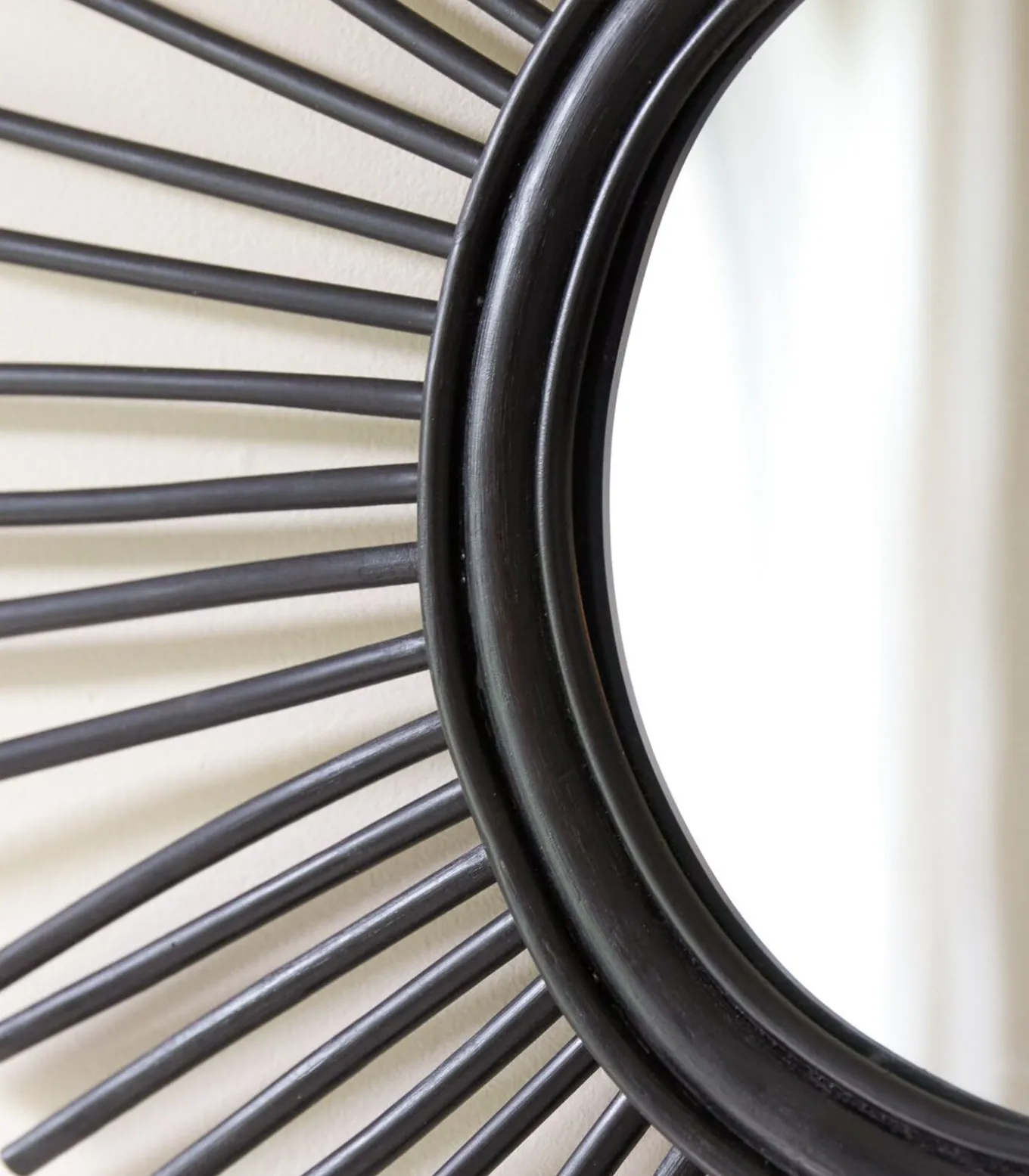 Isidore - Zwarte rotan spiegel 80 cm