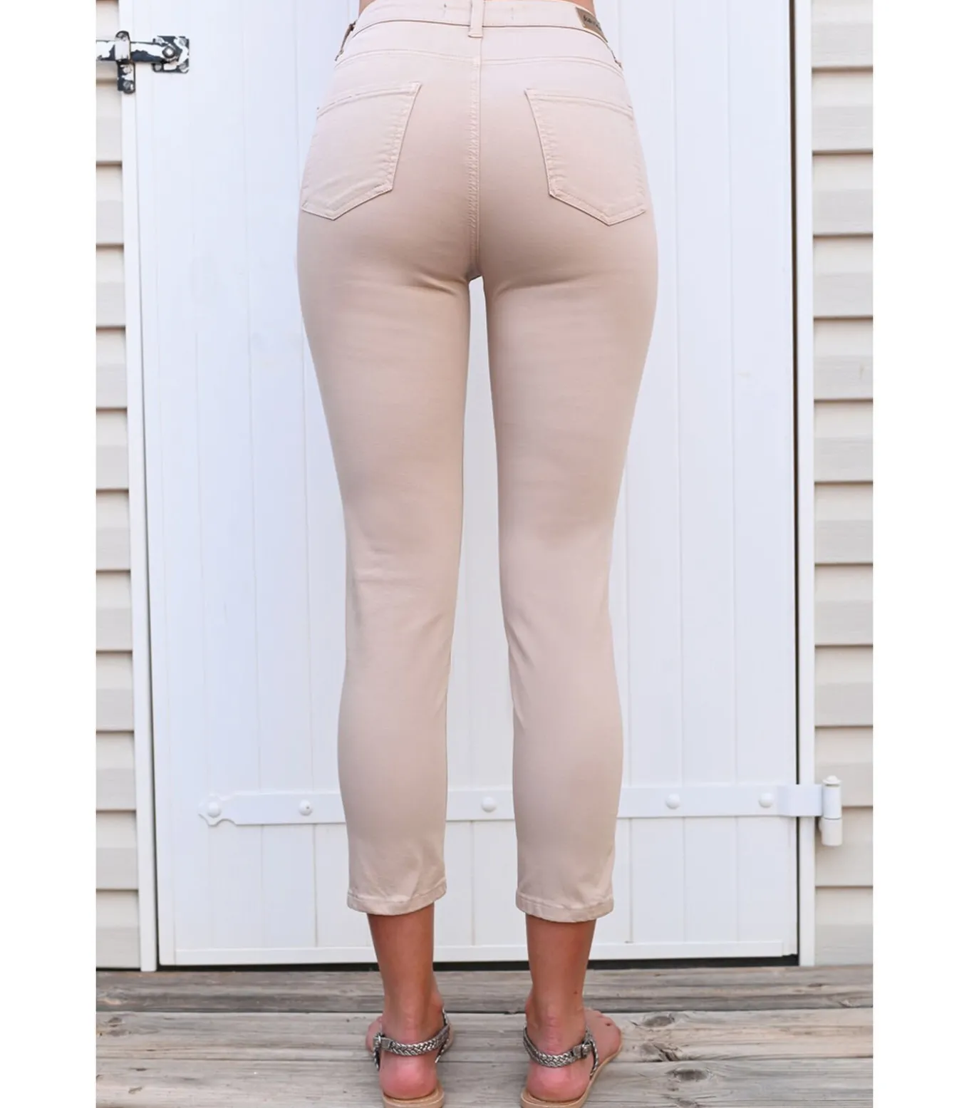 JAZZ - 7/8 KATOEN STRETCH ZANDKLEURIGE JEANS