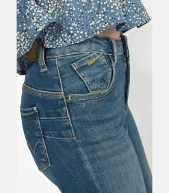 Jeans regular pulp slim hoge taille, lengte 34