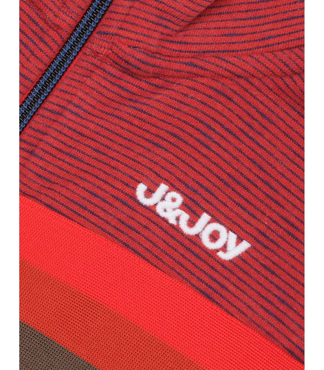 Jongenssweater met veelkleurige streep en rits