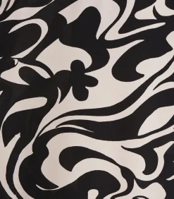 Jumpsuit met korte mouwen en zwart-wit print