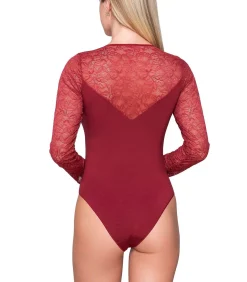 Kanten bodysuit met lange mouwen MICRO TOUCH LACE