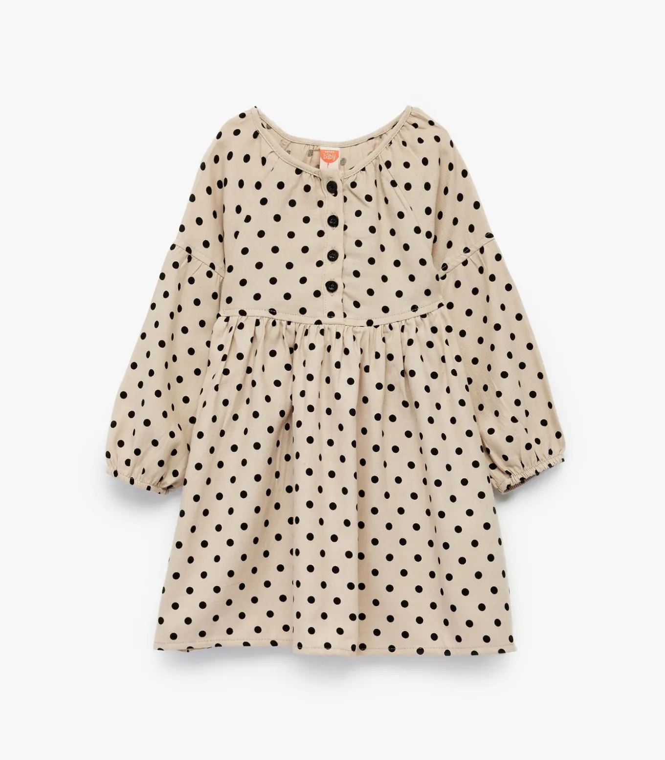 Katoenen Babykleding Polka Dot Jurk Lange Mouwen