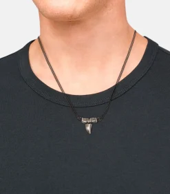 Ketting met hanger voor mannen, roestvrij staal | tand