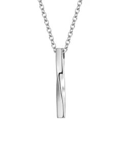 Ketting met Twisted Long Bar Hanger - Zilver Kleurig