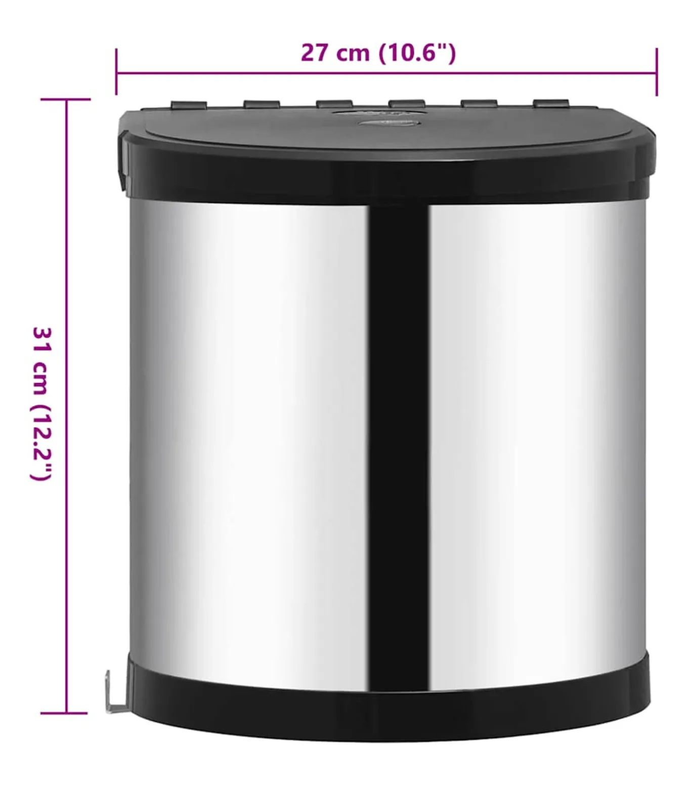 Keukenvuilnisbak inbouw 12 L roestvrij staal