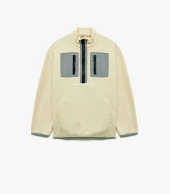 Kinder fleece trui met zakdetails en halve rits