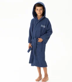 Kinderbadjas 100% katoen - PSG borduursel - capuchon en zak