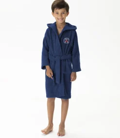 Kinderbadjas met kap en borduursel 100% katoen, PSG LINES