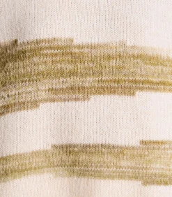 Korte bicolor trui met coltrui en patroon