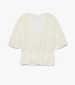 Korte Blouse V-hals Katoenmix